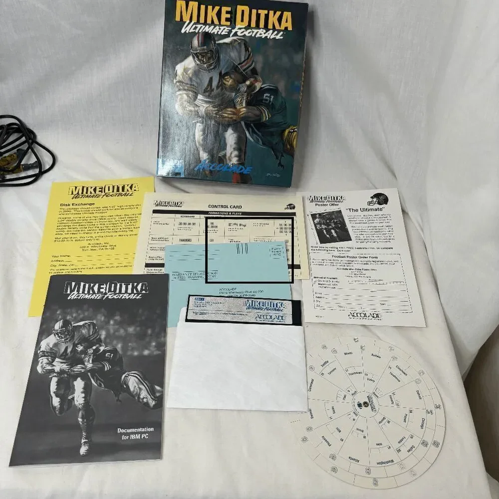 Mike Ditka Ultimate Football - Vintage IBM‎ AT PC Complete - 5 1/4